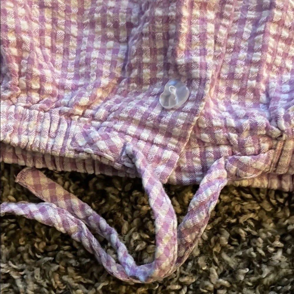 BabyQ Lavender Checkered Baby Girl Button-up Top